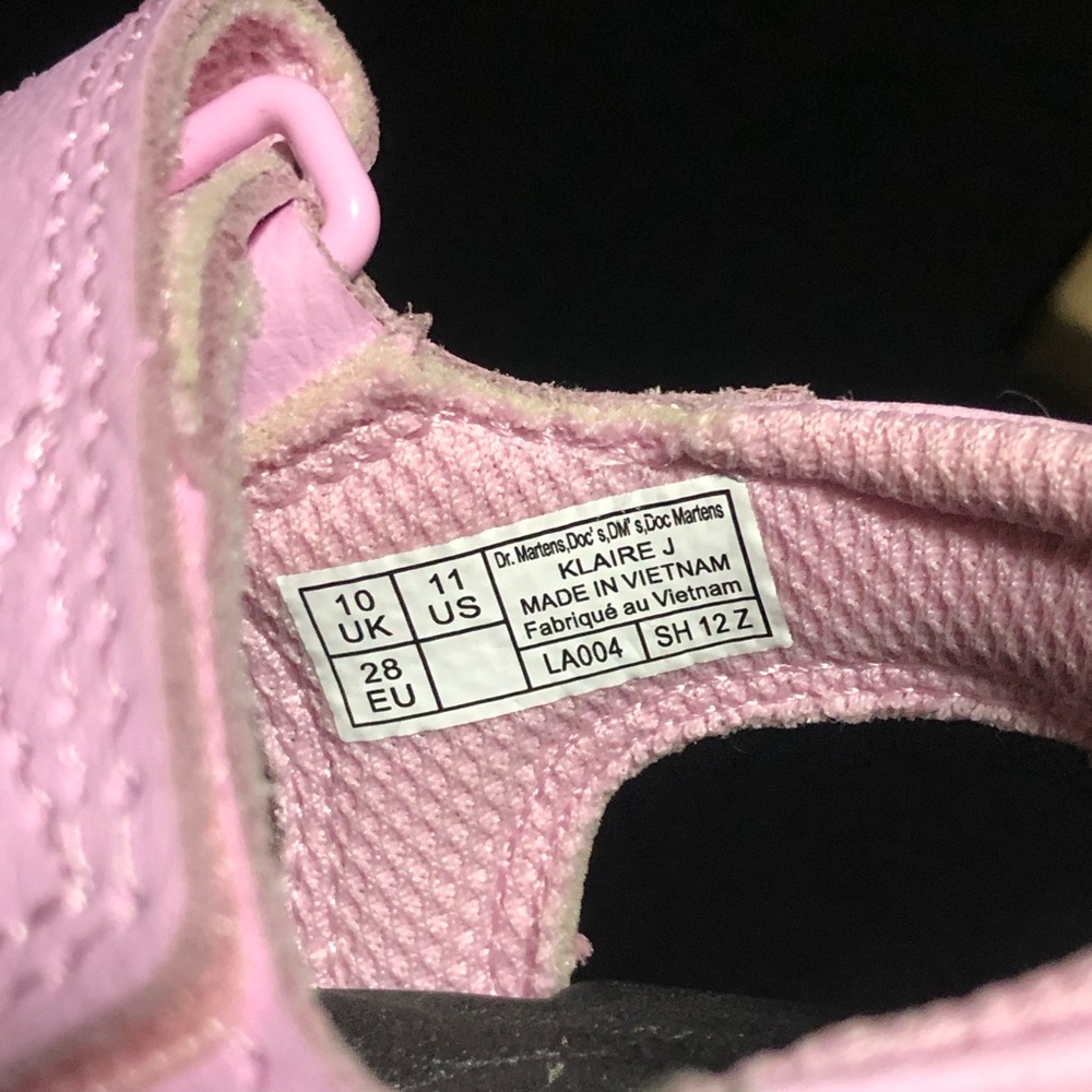 Dr.Martens Girls has Klaire Sandals Sz 11 Pale Pink Athena Leather Strap Open To - Picture 4 of 6